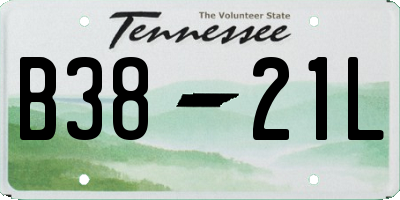 TN license plate B3821L