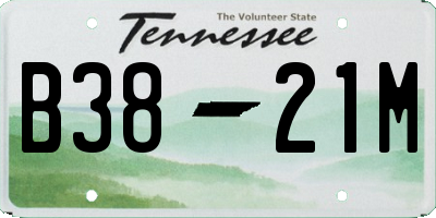 TN license plate B3821M