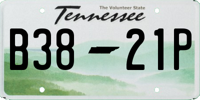 TN license plate B3821P