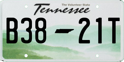 TN license plate B3821T