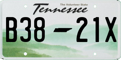 TN license plate B3821X