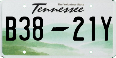 TN license plate B3821Y