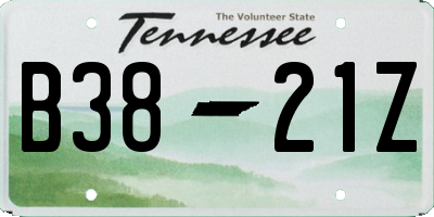 TN license plate B3821Z