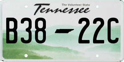 TN license plate B3822C