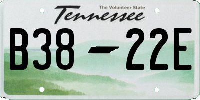 TN license plate B3822E