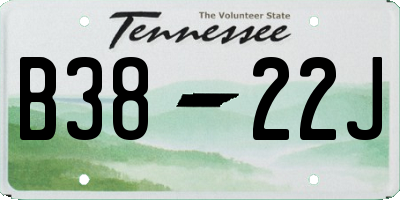 TN license plate B3822J
