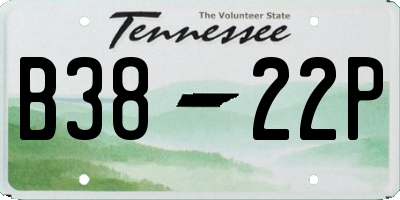 TN license plate B3822P