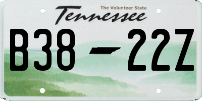 TN license plate B3822Z