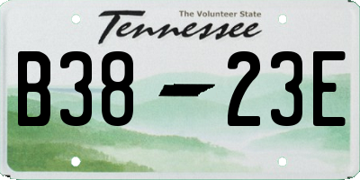 TN license plate B3823E