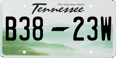 TN license plate B3823W
