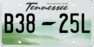 TN license plate B3825L