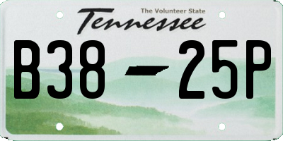 TN license plate B3825P