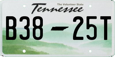 TN license plate B3825T