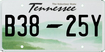 TN license plate B3825Y