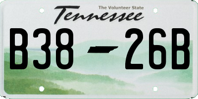 TN license plate B3826B