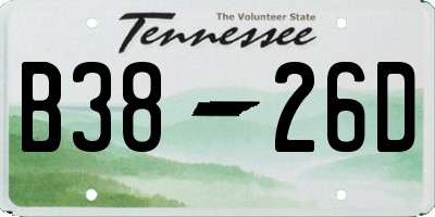 TN license plate B3826D