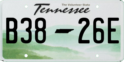 TN license plate B3826E