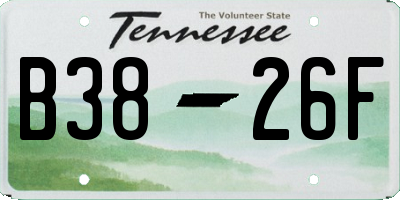 TN license plate B3826F
