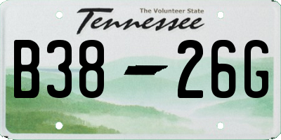 TN license plate B3826G