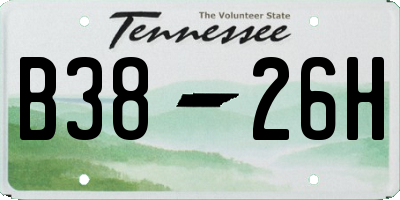 TN license plate B3826H