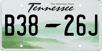 TN license plate B3826J