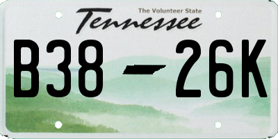 TN license plate B3826K