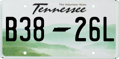 TN license plate B3826L
