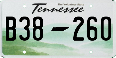 TN license plate B3826O