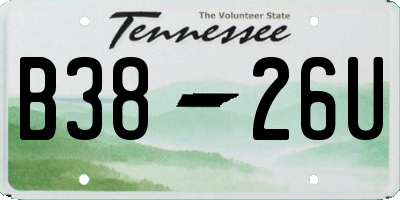 TN license plate B3826U