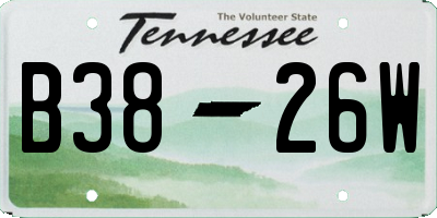 TN license plate B3826W
