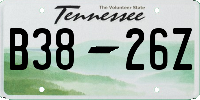 TN license plate B3826Z