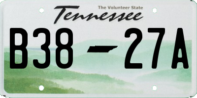 TN license plate B3827A
