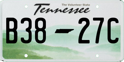 TN license plate B3827C
