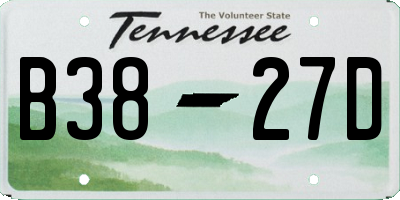 TN license plate B3827D