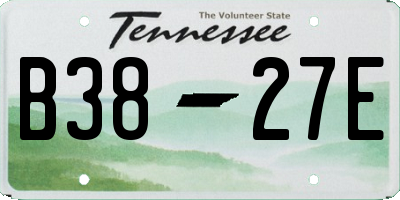 TN license plate B3827E