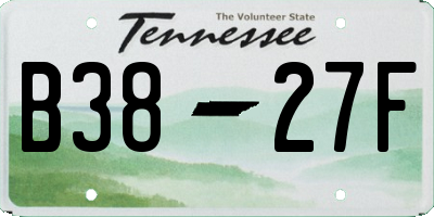 TN license plate B3827F