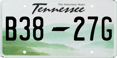 TN license plate B3827G