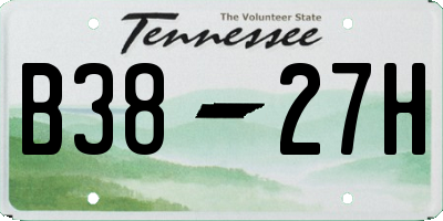 TN license plate B3827H