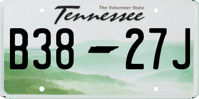 TN license plate B3827J