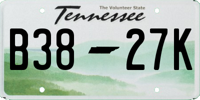 TN license plate B3827K