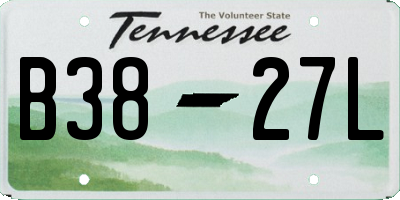 TN license plate B3827L