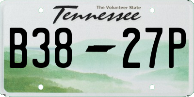 TN license plate B3827P