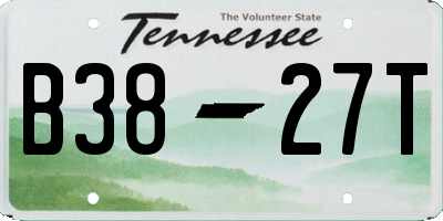 TN license plate B3827T