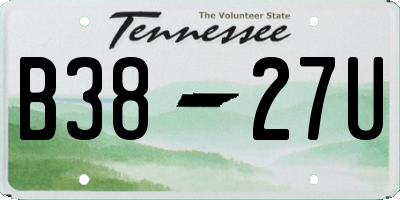 TN license plate B3827U