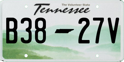 TN license plate B3827V