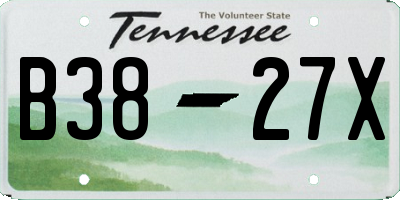 TN license plate B3827X