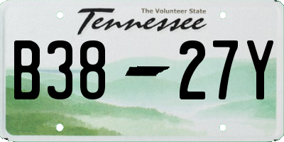 TN license plate B3827Y