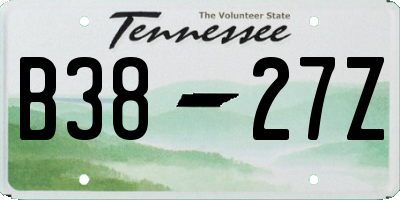 TN license plate B3827Z
