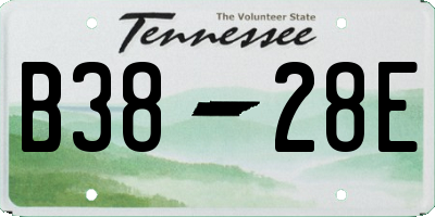 TN license plate B3828E