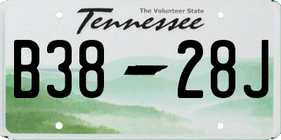 TN license plate B3828J
